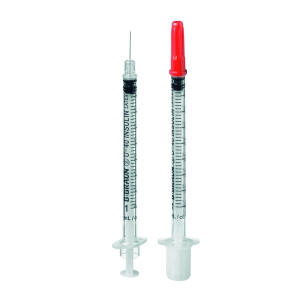 Omnican Einmal-Insulinspritze 1 ml/40 I.U. mit integrierter Kanüle, 100 Stück